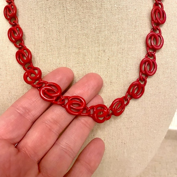 Vintage Napier Statement Red Chain Necklace - Picture 2 of 4